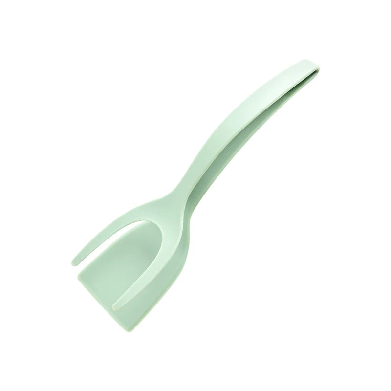 2 in 1 Grip Flip Spatula Tongs Egg Flipper Spatula Nylon Non Stick Coating Pancake Fish French Toast Omelet Making Tool